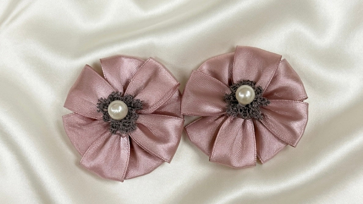 Dusty Rose Satin Fold Petals