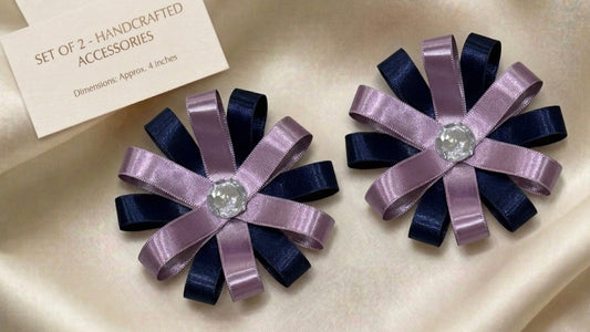 The Aurum Bloom - Deep Navy and Soft Mauve