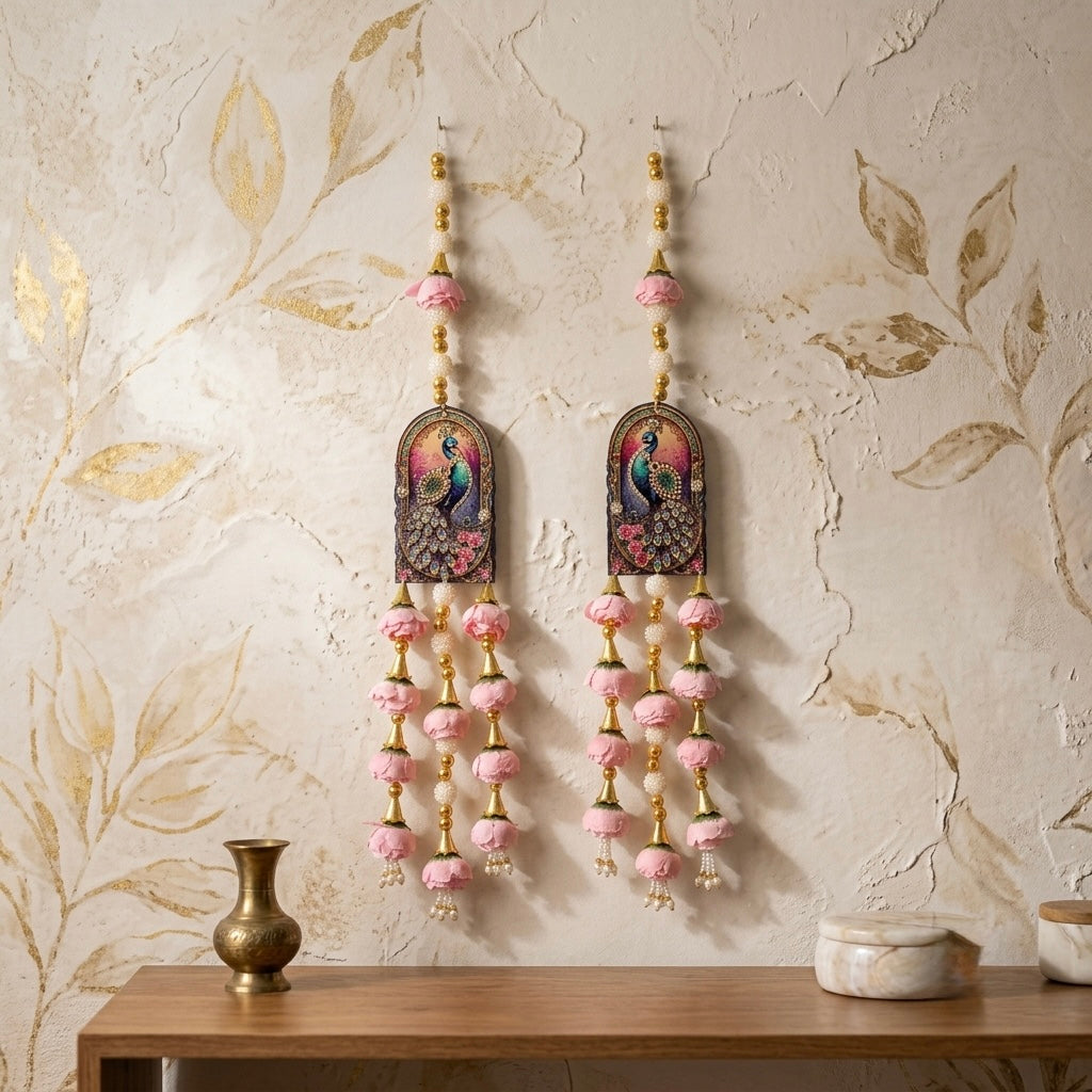 Grace - Peacock Hangings Pair